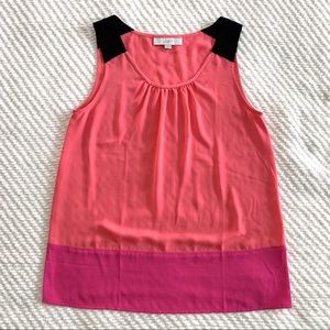 LOFT S Peach/Pink/Black sleeveless top